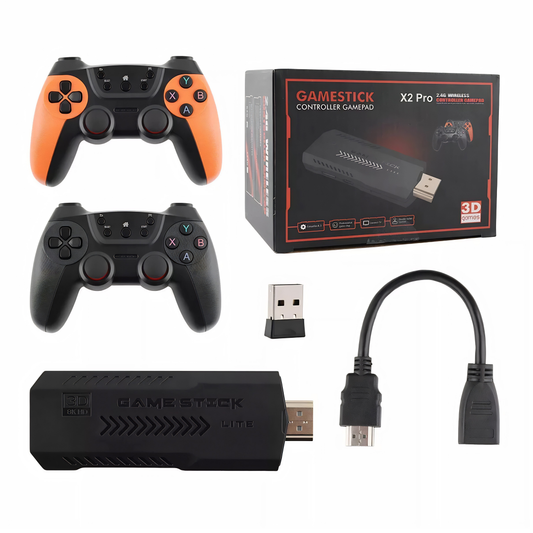X2 Pro 4K Game Stick - 35,000+ Built-in Retro Games with Dual Wireless Controllers