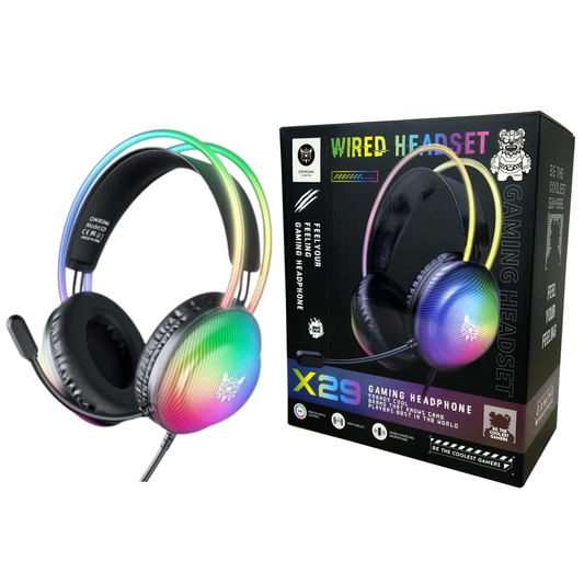 Onikuma X29 RGB Gaming Headset - Surround Sound with Noise Isolating Mic